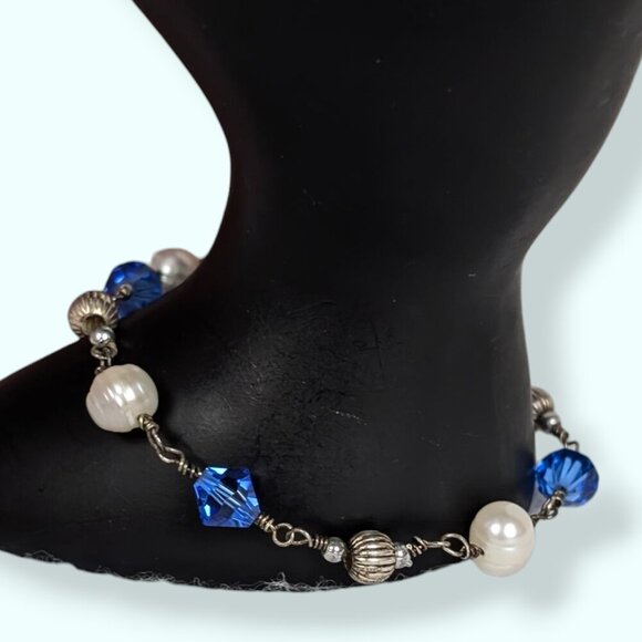 V. Glass & Freshwater Pearl Beaded Bracelet - Picture 3 of 5